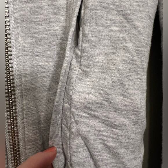 Helmut Lang Villous Sweatshirt Knit Cowl Neck Asymmetrical Zip Jacket Gray S - Picture 4 of 7